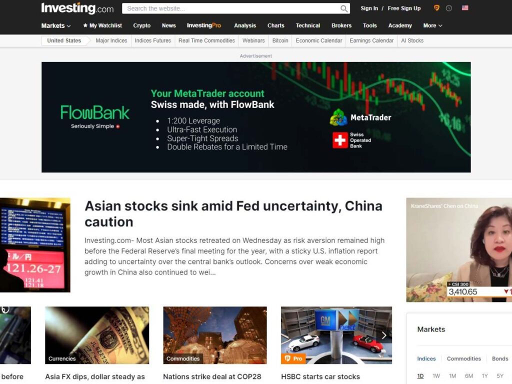 investing.com بهترین انتخاب برای سایت اخبار فارکس