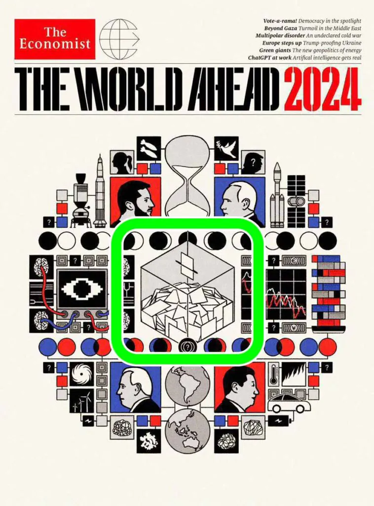 صندوق رای در طرح روی جلد اکونومیست